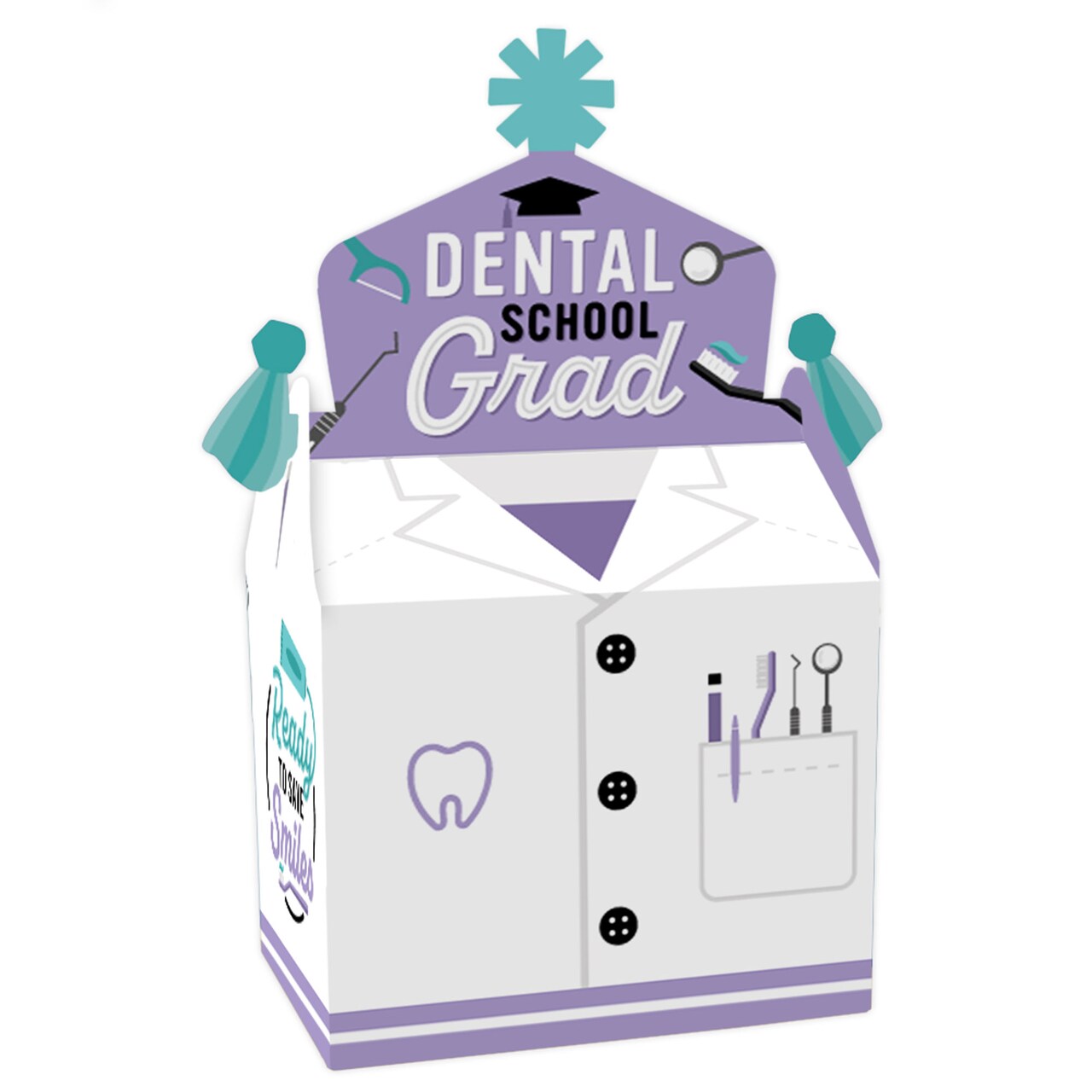 Big Dot of Happiness Dental School Grad - Treat Box Party Favors - Dentistry and Hygienist Graduation Party Goodie Gable Boxes - Set of 12